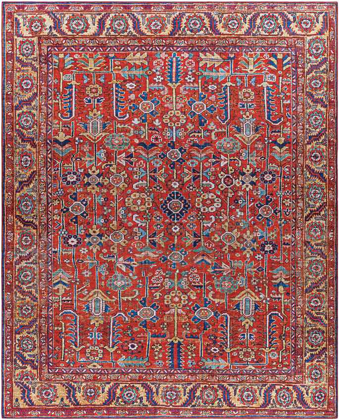 Loveren Traditional Bright Red Area Rug