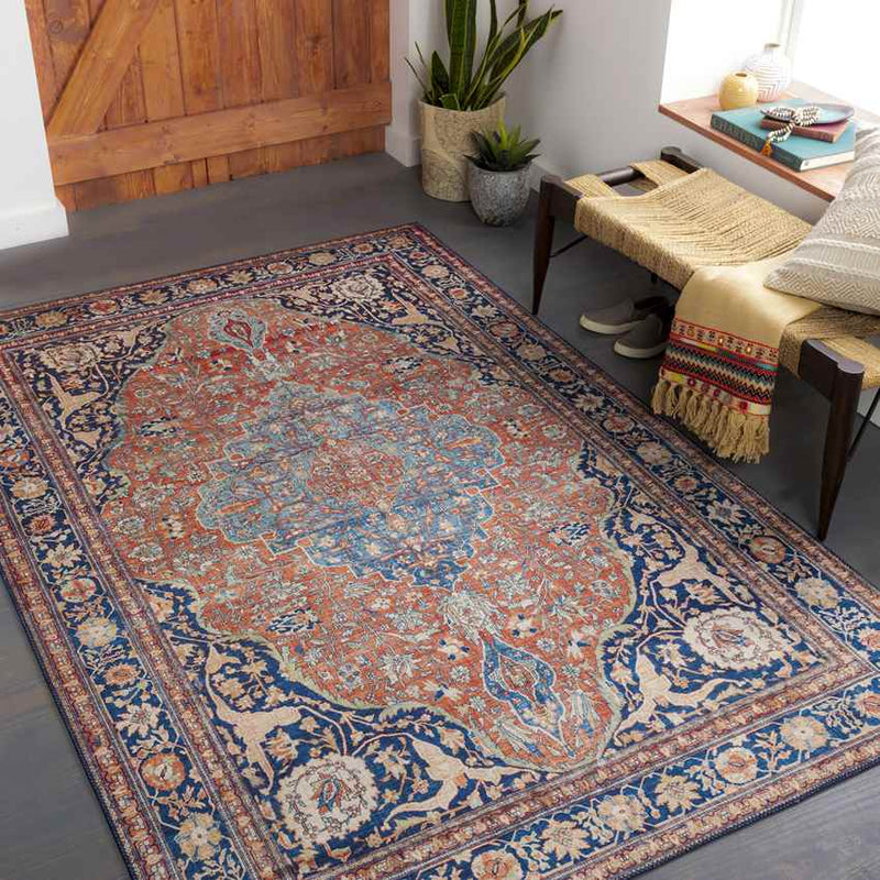 Luchen Traditional Dark Blue Area Rug