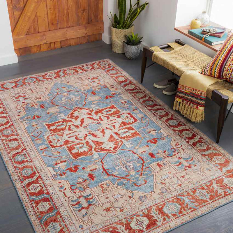 Maarheeze Traditional Burnt Orange Area Rug