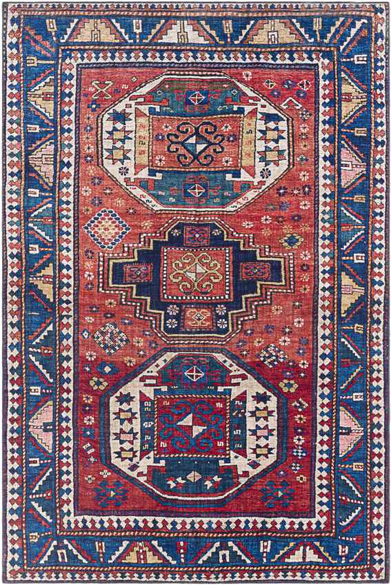 Mariahout Traditional Dark Red Area Rug