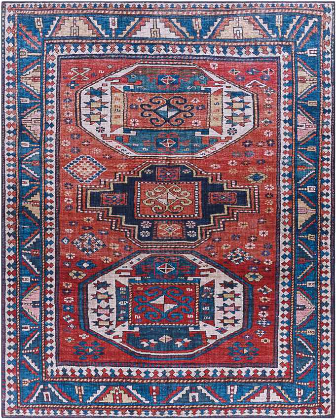 Mariahout Traditional Dark Red Area Rug