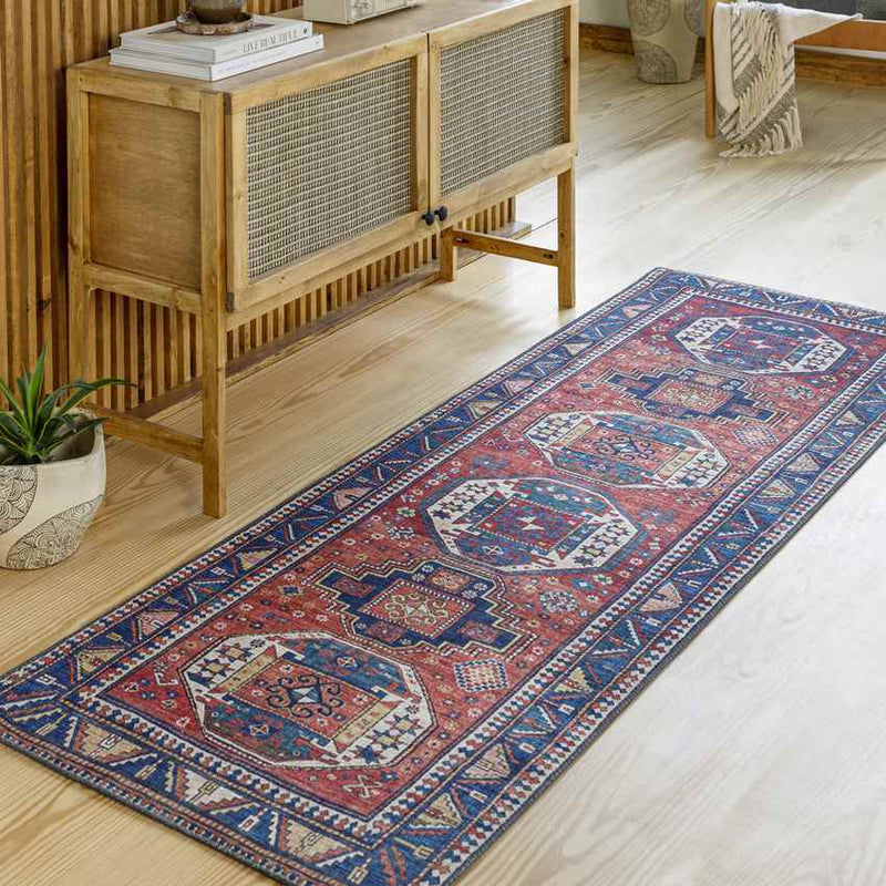 Mariahout Traditional Dark Red Area Rug