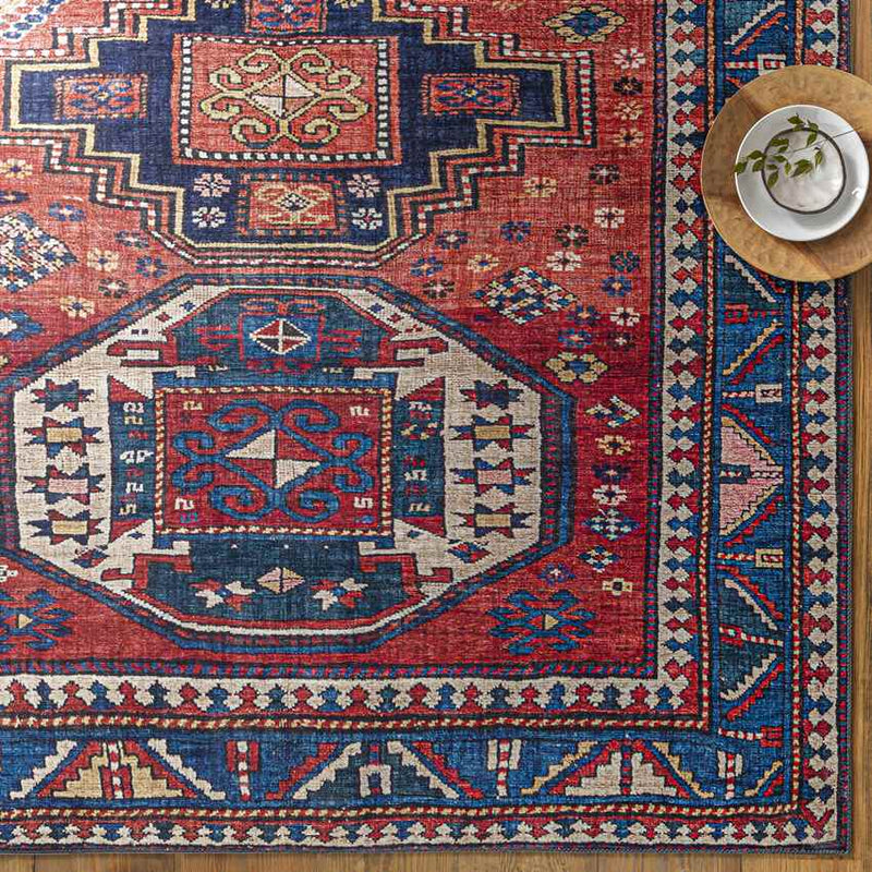 Mariahout Traditional Dark Red Area Rug