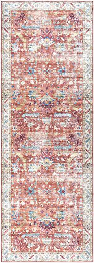 Meeren Traditional Burnt Orange Area Rug