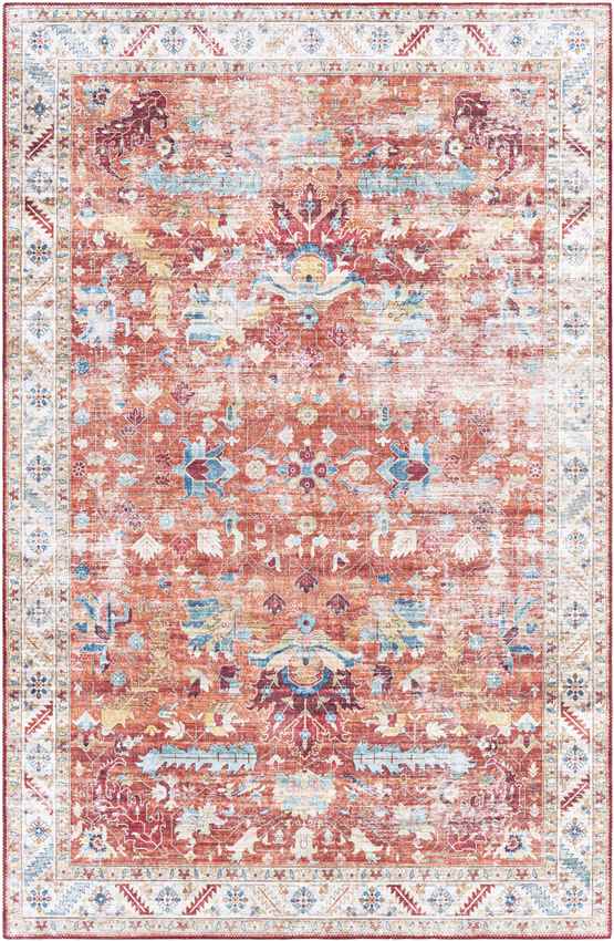 Meeren Traditional Burnt Orange Area Rug