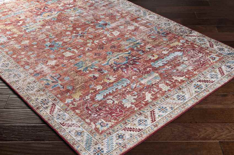 Meeren Traditional Burnt Orange Area Rug