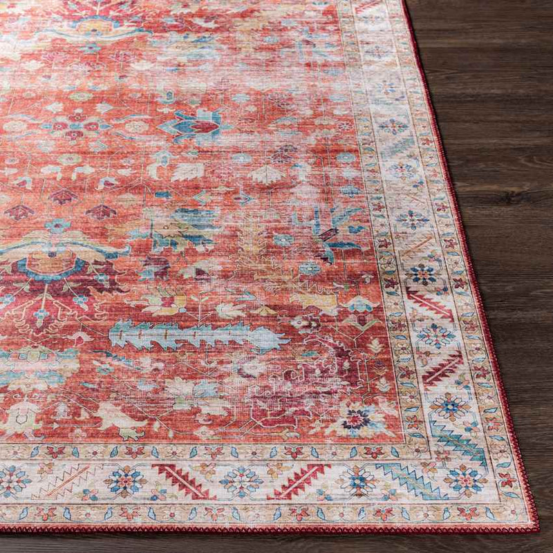 Meeren Traditional Burnt Orange Area Rug