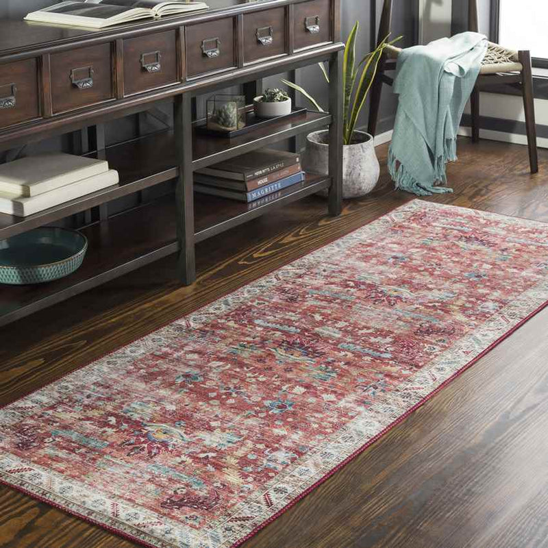 Meeren Traditional Burnt Orange Area Rug