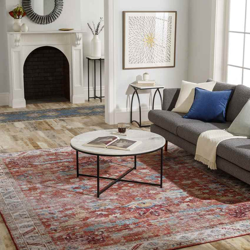 Meeren Traditional Burnt Orange Area Rug