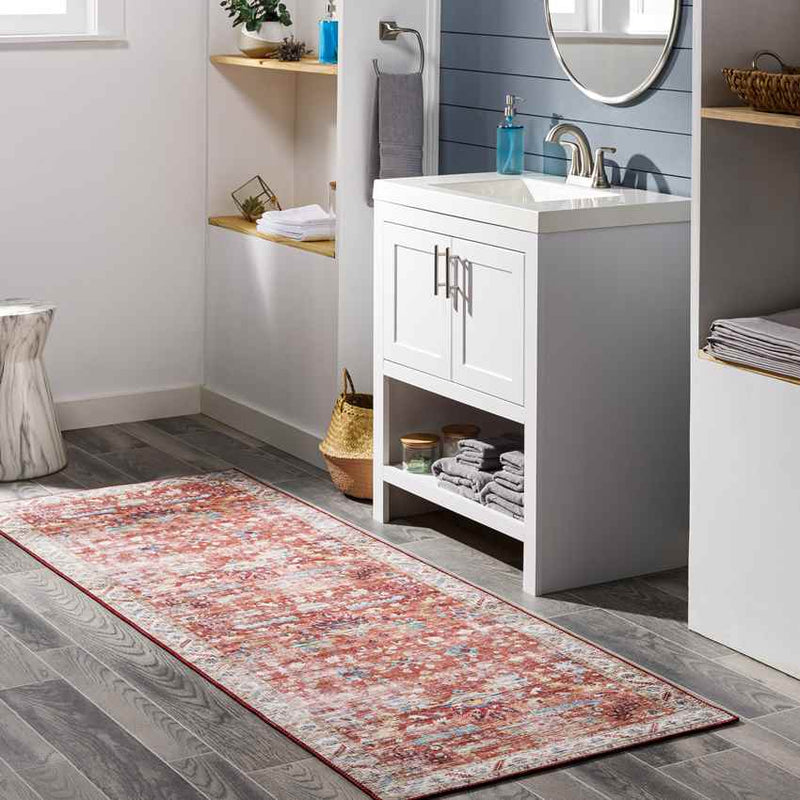 Meeren Traditional Burnt Orange Area Rug