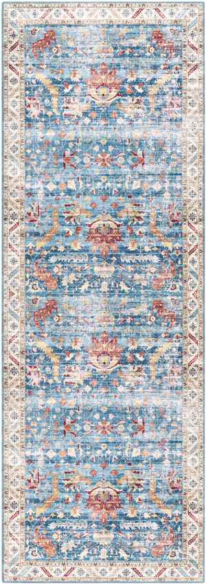 Meeren Traditional Sky Blue Area Rug