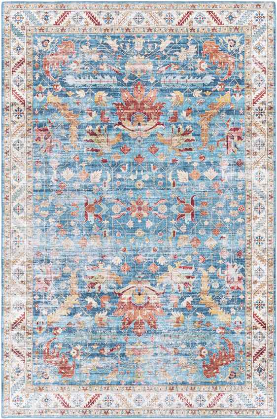 Meeren Traditional Sky Blue Area Rug