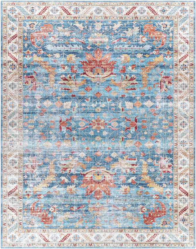 Meeren Traditional Sky Blue Area Rug