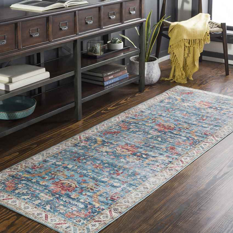 Meeren Traditional Sky Blue Area Rug