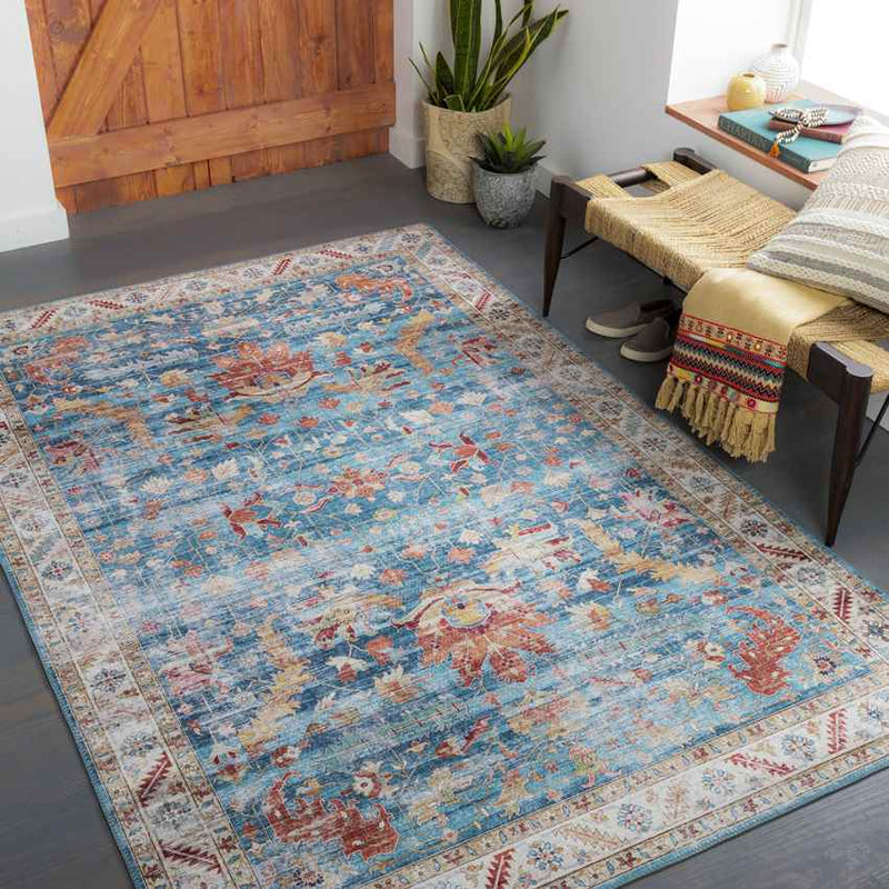 Meeren Traditional Sky Blue Area Rug