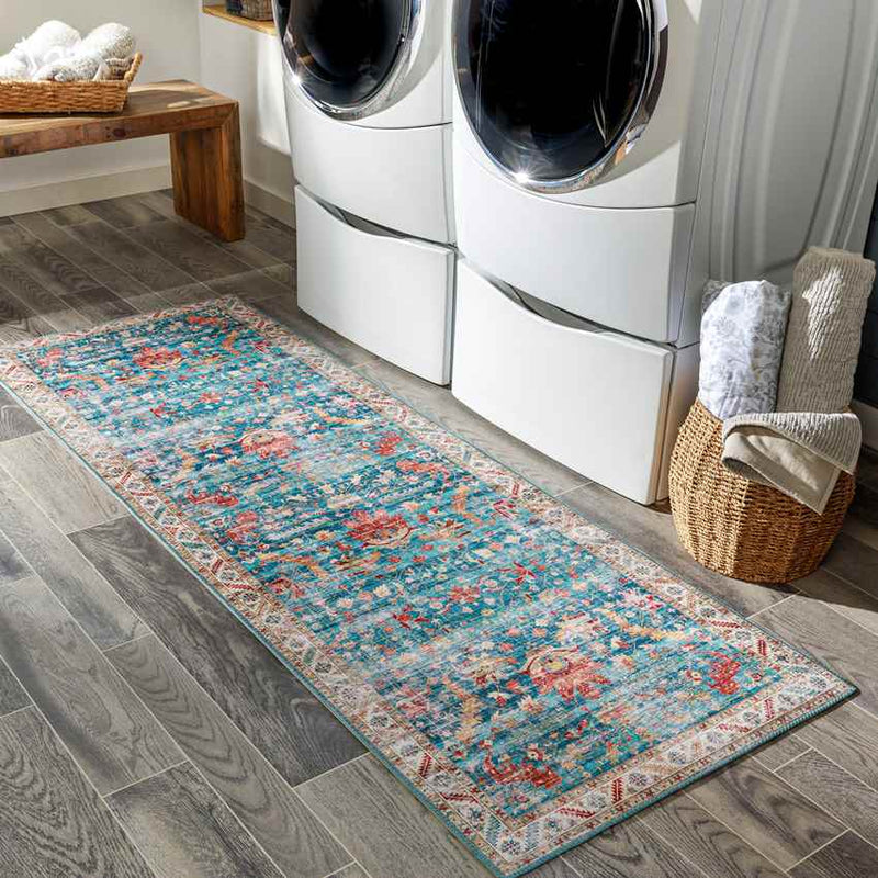 Meeren Traditional Sky Blue Area Rug