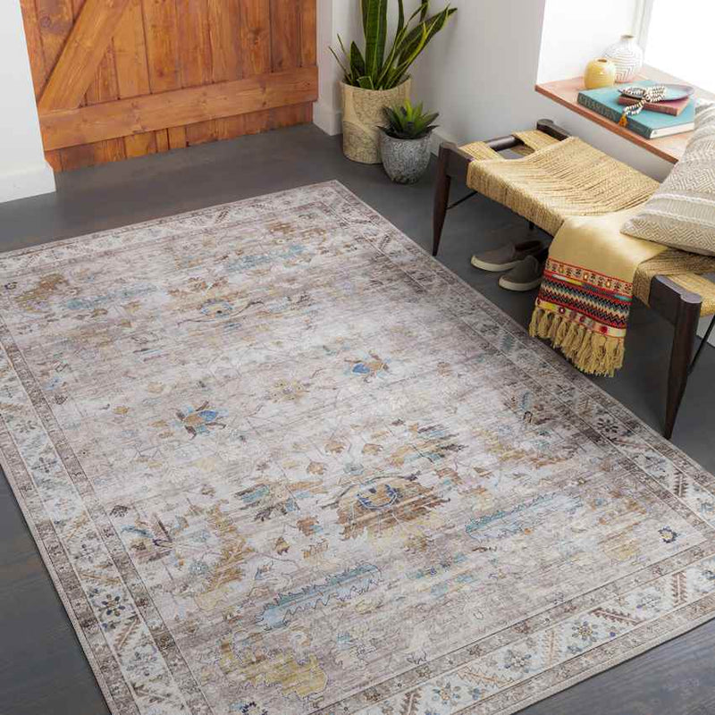 Meeren Traditional Taupe Area Rug