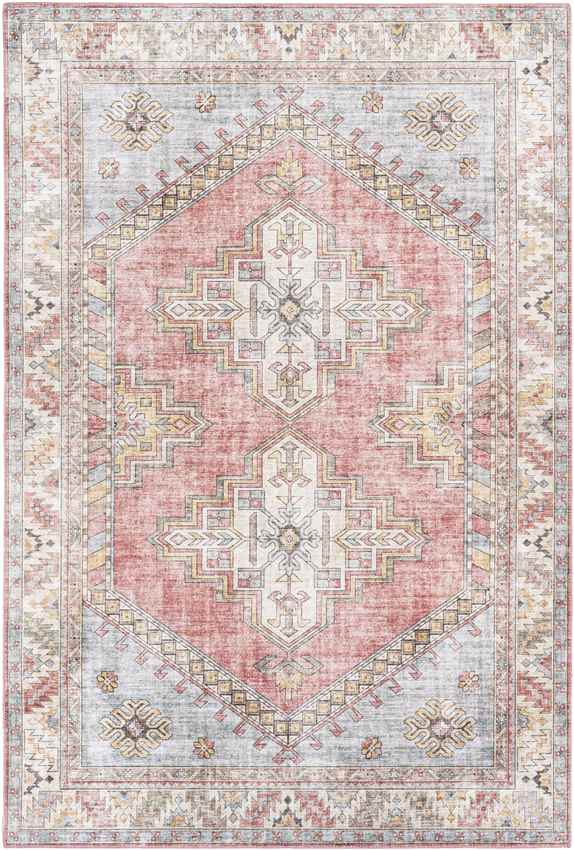 Meeuwen Traditional Pale Pink Area Rug