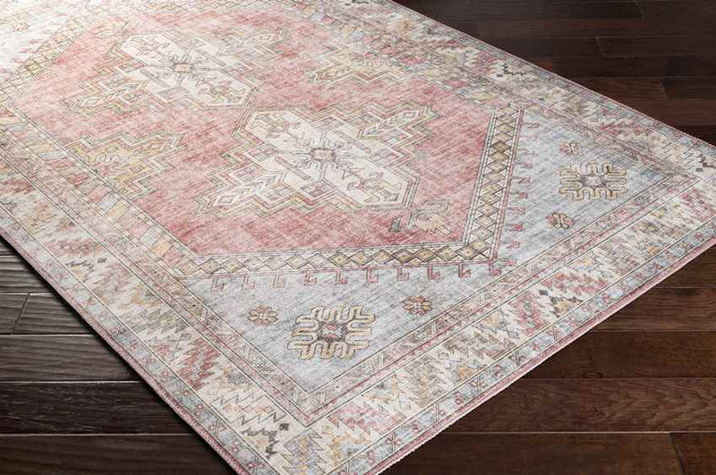 Meeuwen Traditional Pale Pink Area Rug