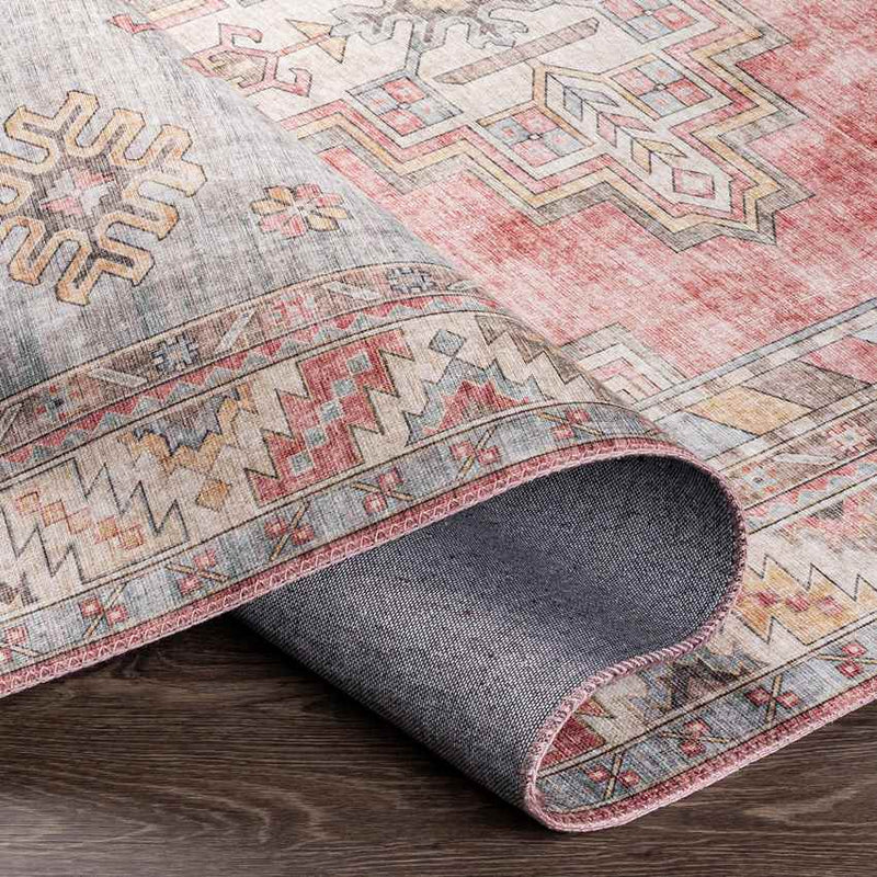 Meeuwen Traditional Pale Pink Area Rug