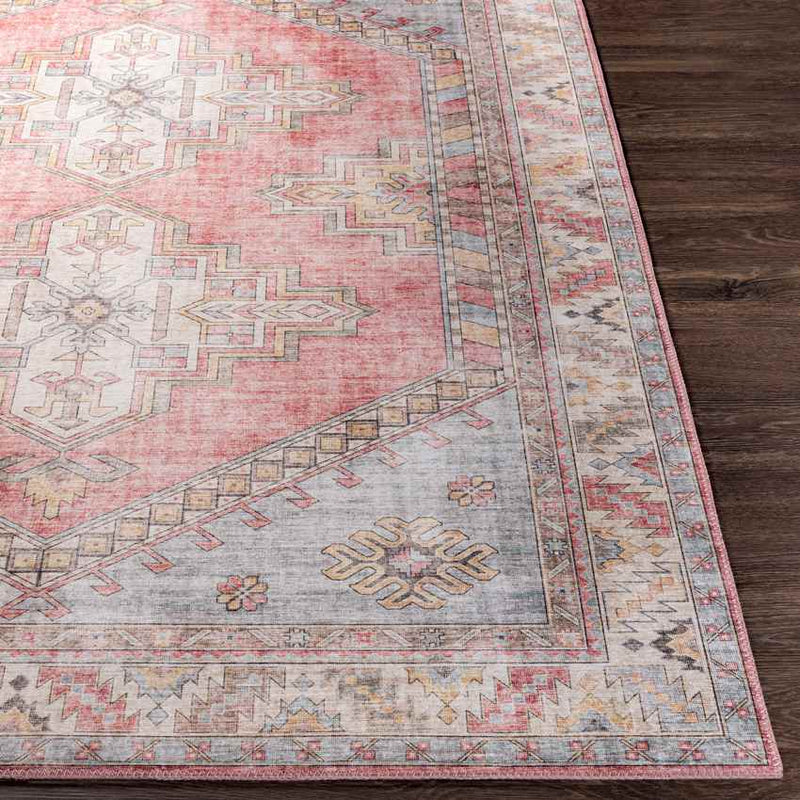 Meeuwen Traditional Pale Pink Area Rug