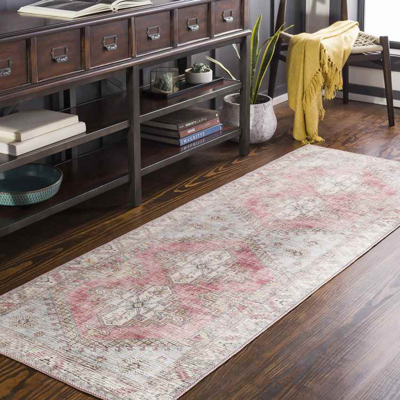 Meeuwen Traditional Pale Pink Area Rug