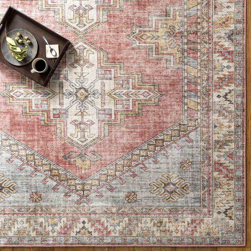 Meeuwen Traditional Pale Pink Area Rug