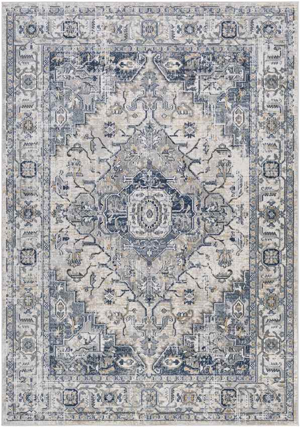 Tricht Traditional Dark Blue Area Rug