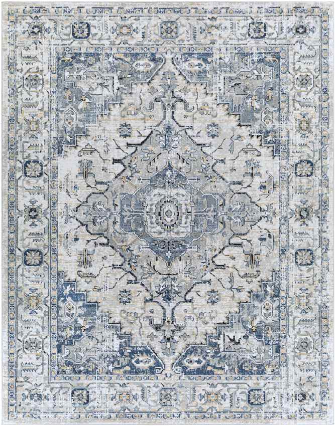 Tricht Traditional Dark Blue Area Rug