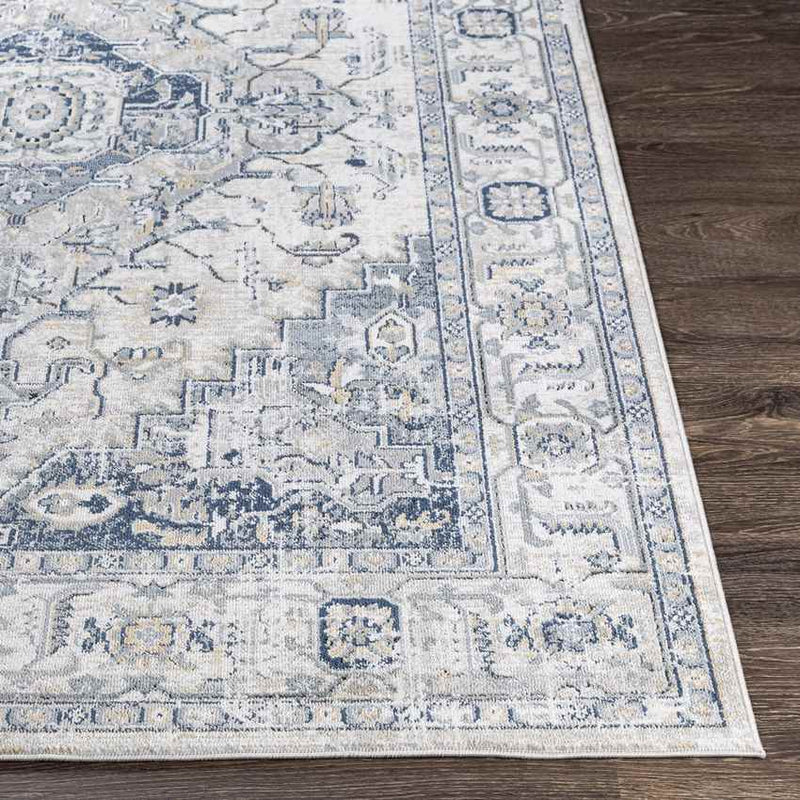 Tricht Traditional Dark Blue Area Rug