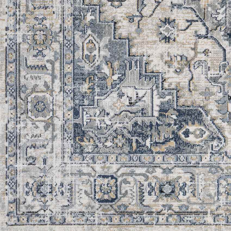 Tricht Traditional Dark Blue Area Rug