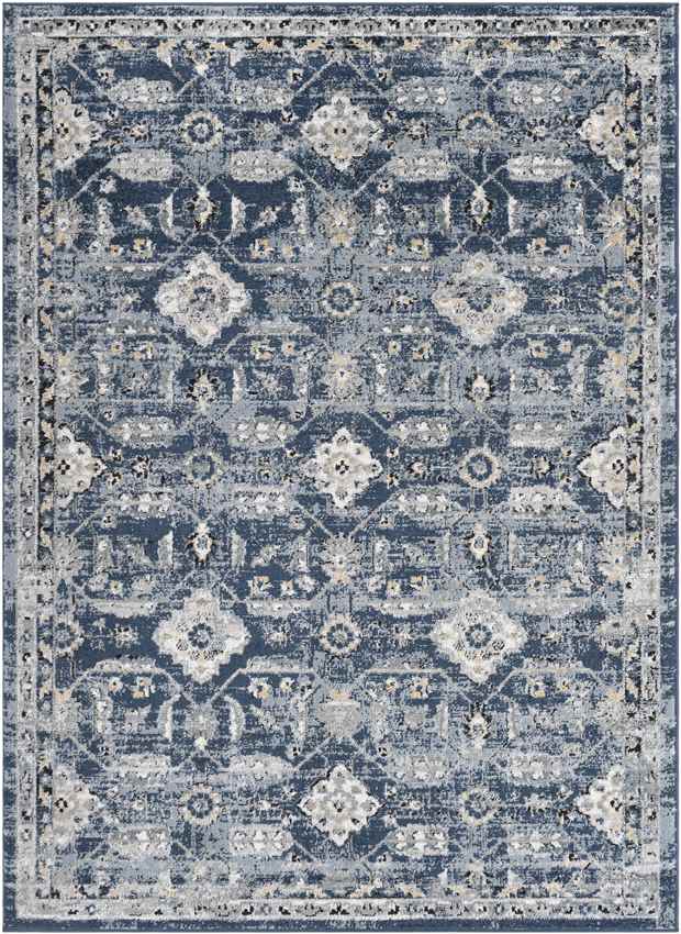 Mosik Traditional Navy Area Rug