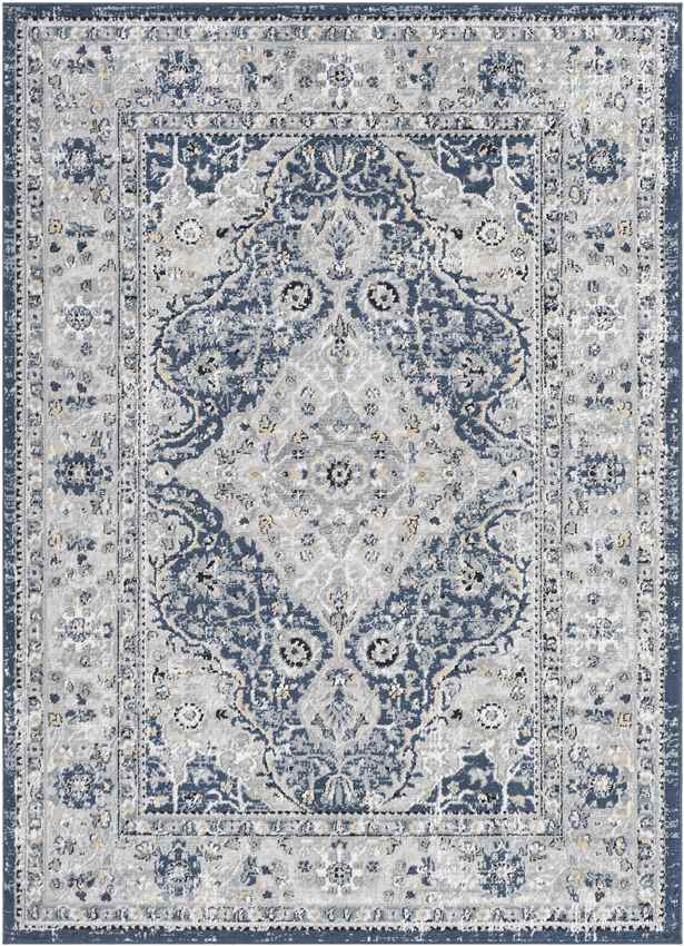 Muggenhol Traditional Navy Area Rug