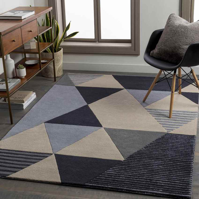 Nijhoven Modern Charcoal Area Rug