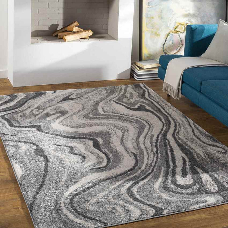 Overbrug Modern Charcoal Area Rug