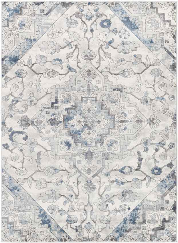 Rakens Traditional Light Blue Area Rug