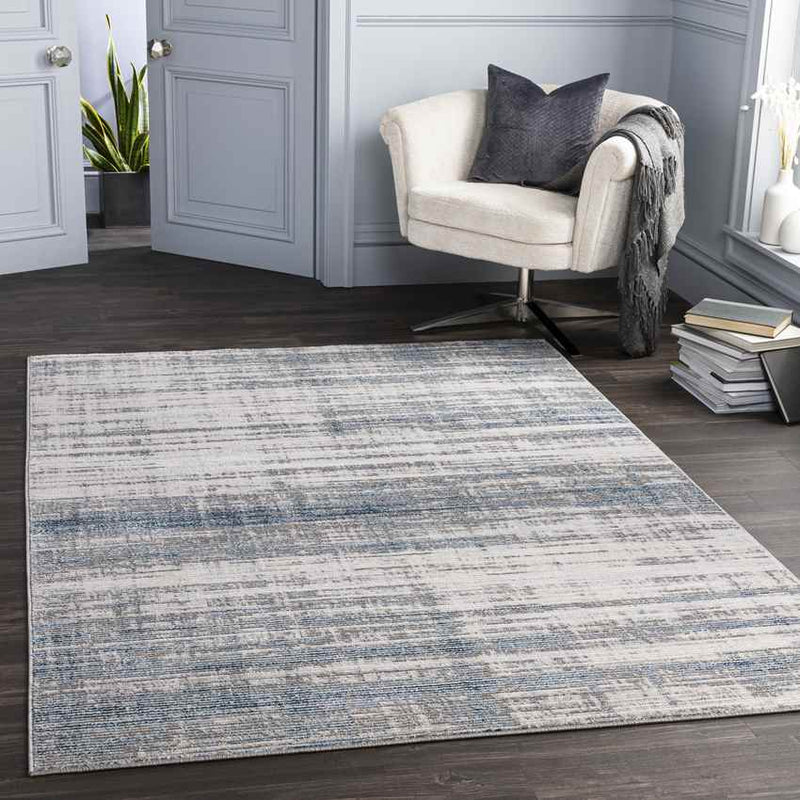 Rijen Modern Dark Blue Area Rug