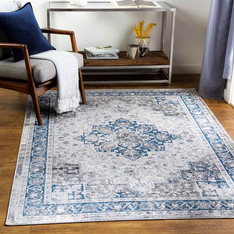 Leslie Traditional Blue Area Rug