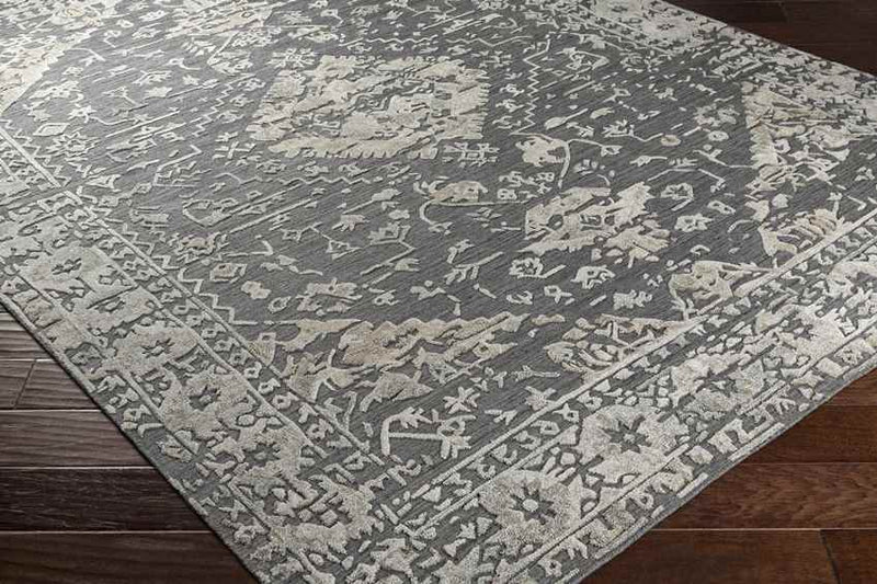 Trimpert Traditional Charcoal Area Rug