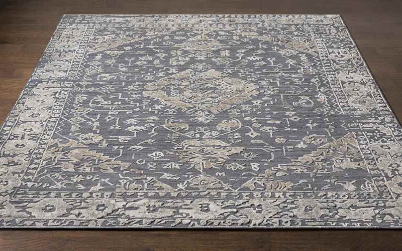 Trimpert Traditional Charcoal Area Rug