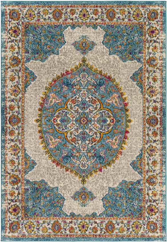 Vaareind Traditional Teal Area Rug