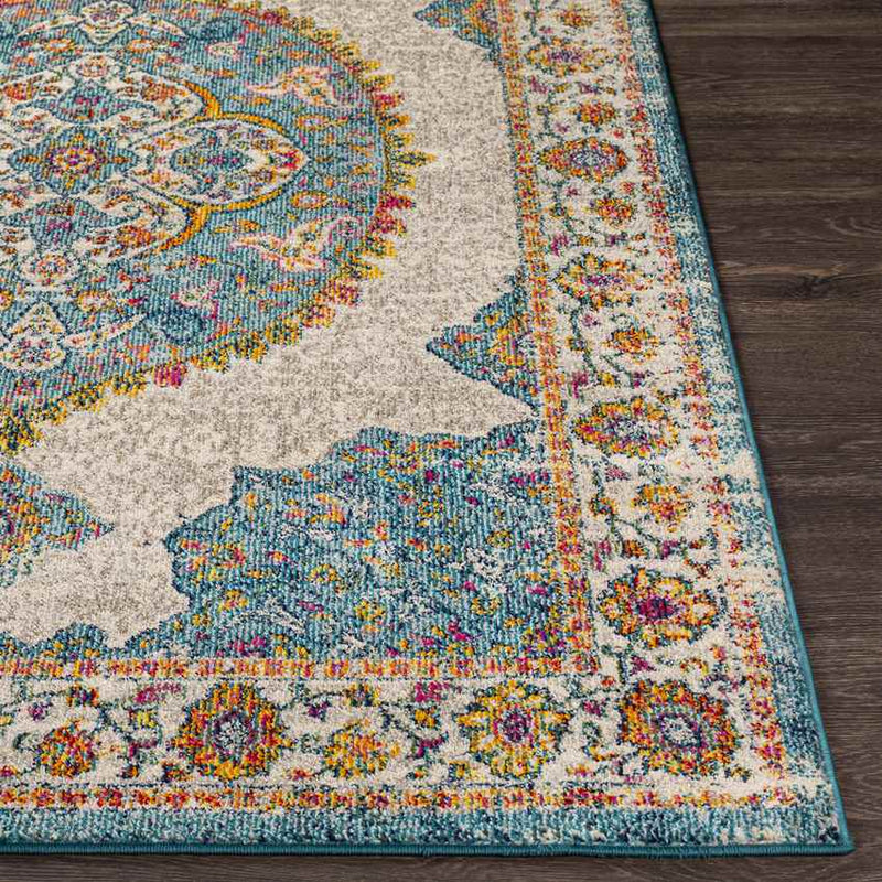 Vaareind Traditional Teal Area Rug