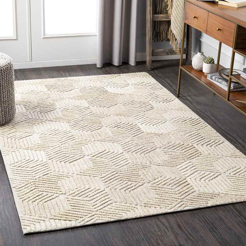 Zaarvlaas Modern Cream Area Rug