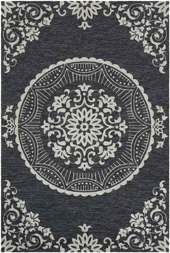 Sevenum Traditional Black Area Rug