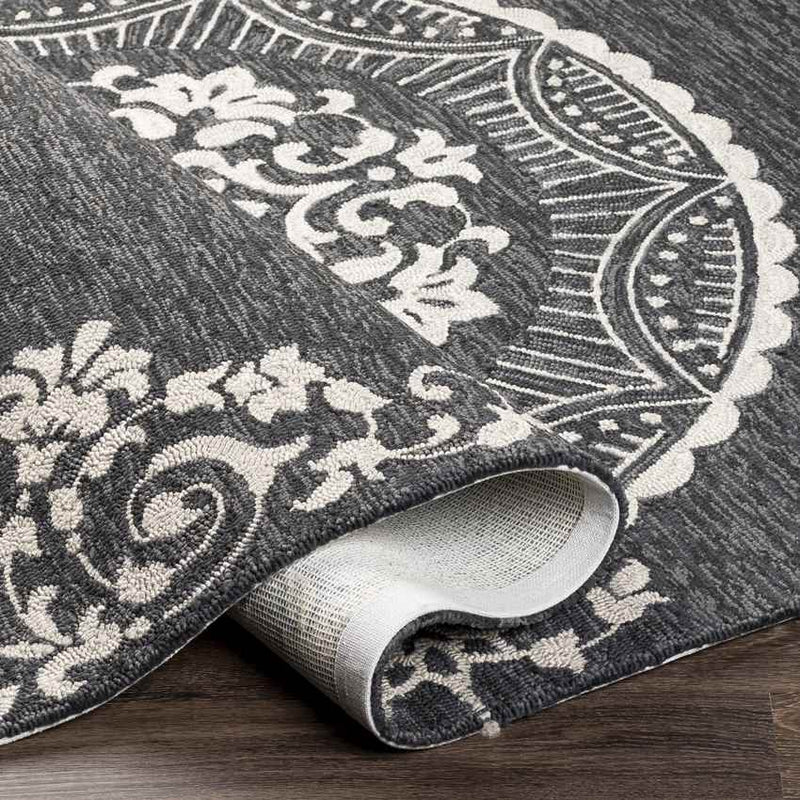 Sevenum Traditional Black Area Rug