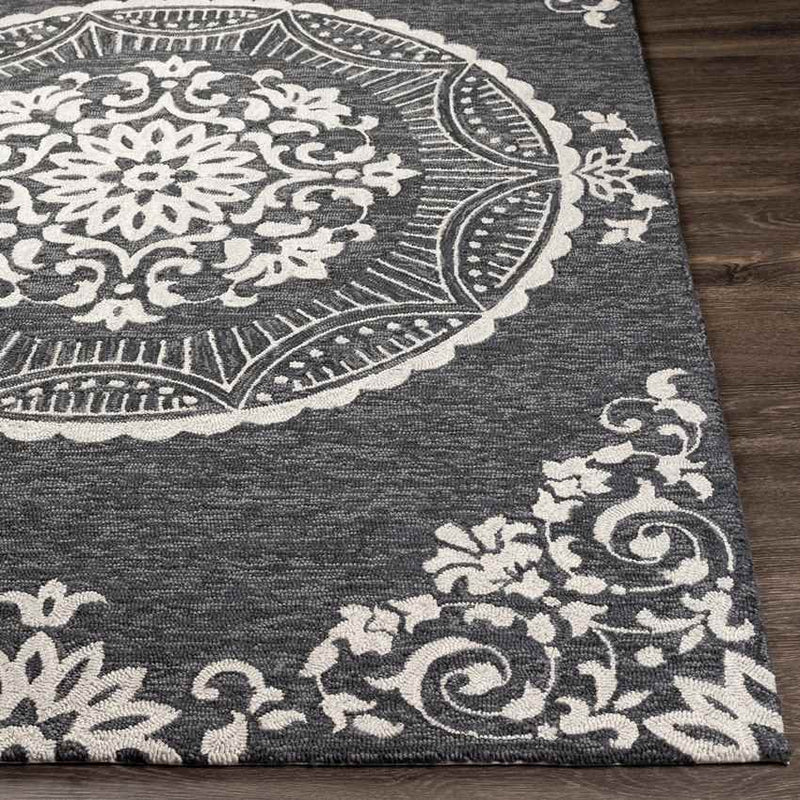 Sevenum Traditional Black Area Rug