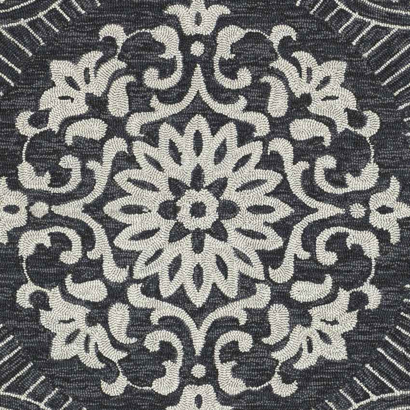 Sevenum Traditional Black Area Rug