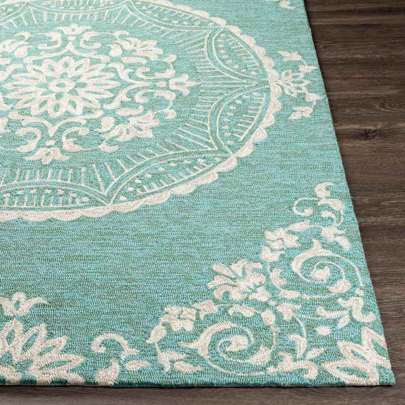 Sevenum Traditional Green Area Rug