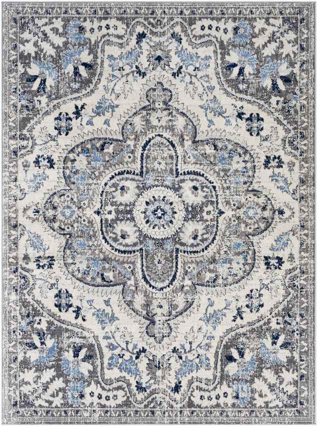 Vergelt Traditional Medium Gray Area Rug