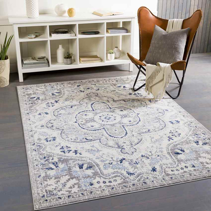 Vergelt Traditional Medium Gray Area Rug